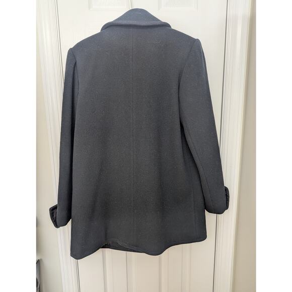 Saks Fifth Avenue Vintage 100% Wool Coat Size 10 Double Breasted Pea Coat - Picture 3 of 14